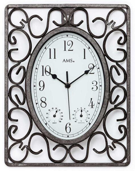 Horloge murale classique - cadran blanc - mouvement quartz - AMS Modèle: 9486