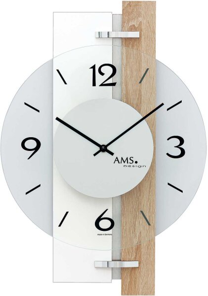 Horloge murale moderne 40 cm x 28 cm x 6 cm - AMS Modèle: 9557
