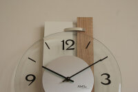 Horloge murale moderne 40 cm x 28 cm x 6 cm - AMS Modèle: 9557