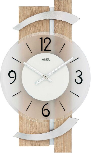 Horloge murale moderne 40 cm x 23 cm x 6 cm - AMS Modèle: 9546