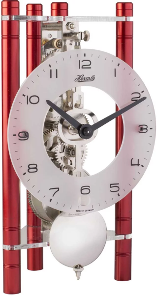 Horloge de table en aluminium mouvement squelette - Hermle Modèle: 23025-360721