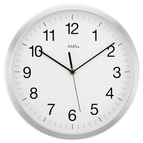 Horloge murale radio-pilotée moderne diamètre du boîtier 30 cm - AMS Modèle: 5541