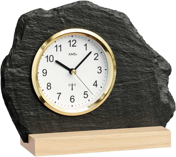 Horloge de table classique boîtier massif en hêtre - AMS Modèle: 5115