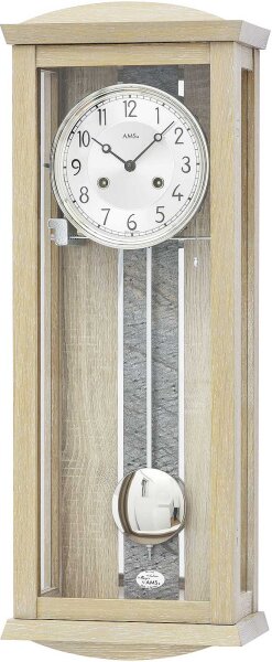 Horloge murale moderne chêne clair Bim-Bam - AMS Modèle: 2746