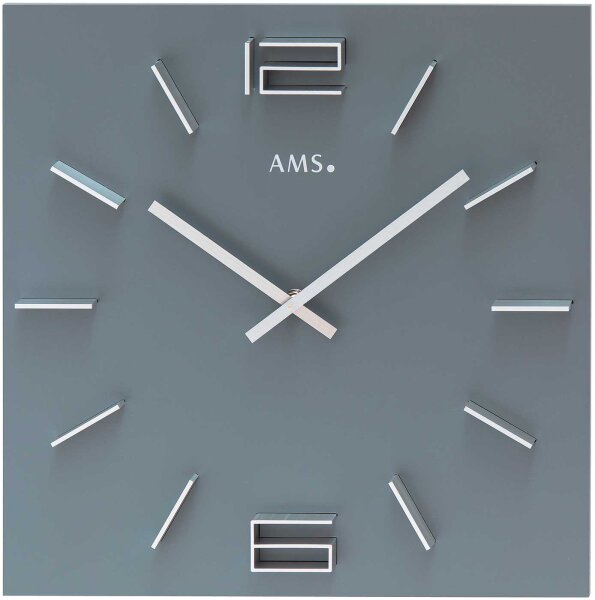 Horloge murale moderne 34 cm x 34 cm x 4 cm - AMS Modèle: 9594