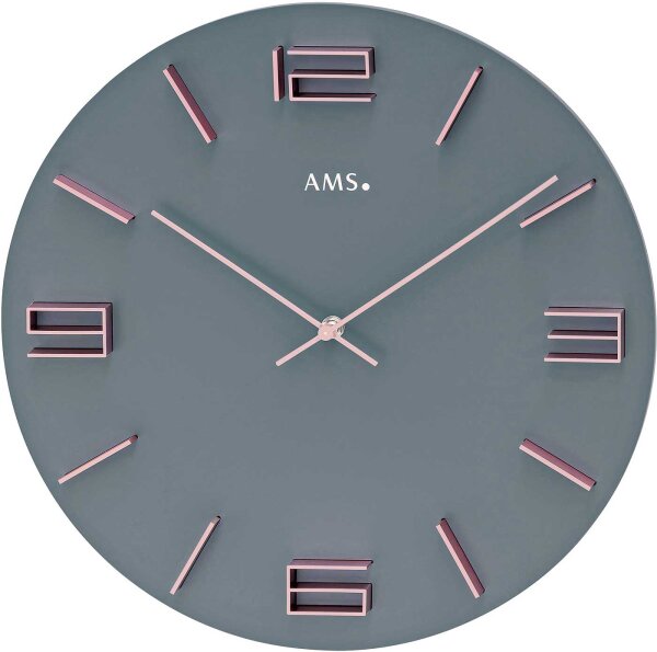 Horloge murale moderne diamètre du boîtier 40 cm - AMS Modèle: 9590
