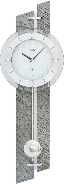 Horloge murale moderne avec pendule - AMS Modèle: 5306