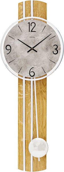 Horloge à pendule classique 22 x 60 x 8 cm - AMS Modèle: 7466