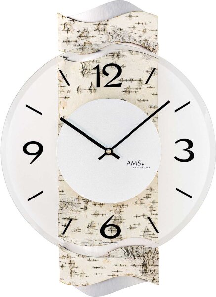 Horloge murale moderne 27 x 39 x 6 cm - AMS Modèle: 9624