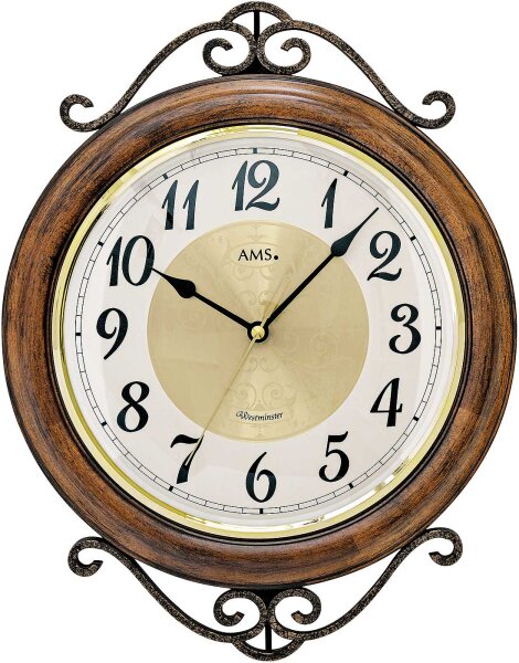 Horloge murale classique 29 x 37 x 5 cm - AMS Modèle: 9565
