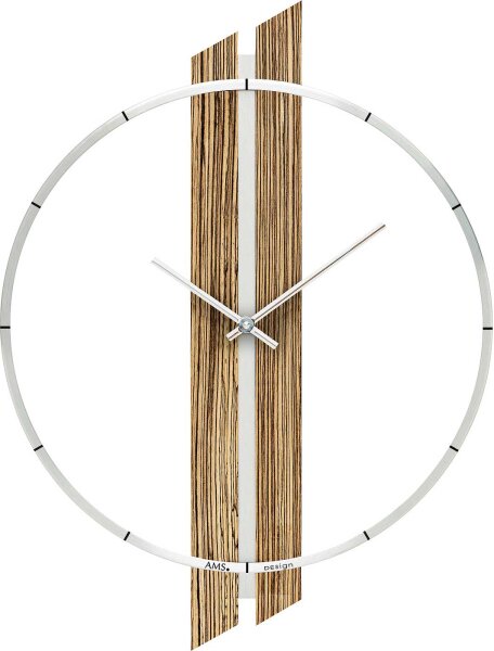 Horloge murale moderne anneau en aluminium 40 x 53 x 5 cm - AMS Modèle: 9606