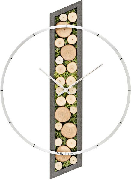 Horloge murale moderne anneau en aluminium 40 x 53 x 5 cm - AMS Modèle: 9607