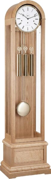 Horloge de parquet chêne clair avec loupe de bois - Hermle Modèle: 01087-050461