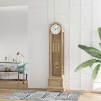 Horloge de parquet chêne clair avec loupe de bois - Hermle Modèle: 01087-050461