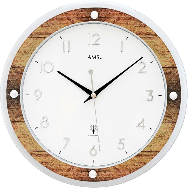 Horloge murale moderne diamètre du boîtier : 31 cm - AMS Modèle: 5565