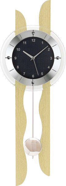 Horloge à pendule radio-pilotée classique 24 x 70 x 7 cm - AMS Modèle: 5238