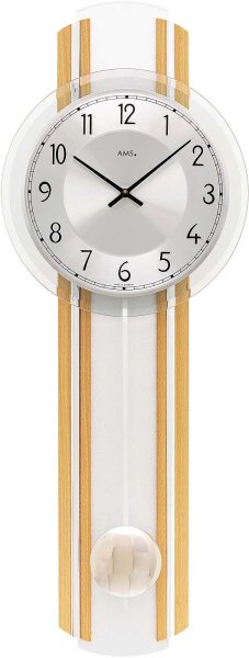 Horloge à pendule moderne avec anneau en aluminium - AMS Modèle: 7473