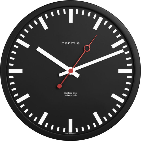Horloge de gare radio-pilotée en acier inoxydable - Hermle Modèle: 30471-740870