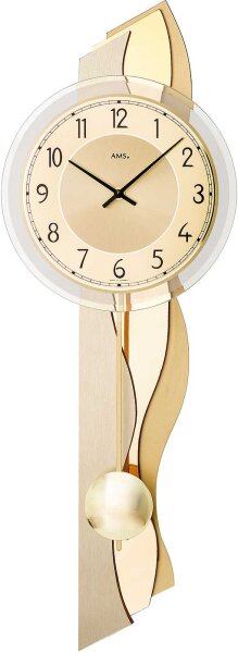 Horloge à pendule moderne avec anneau en aluminium - AMS Modèle: 7477