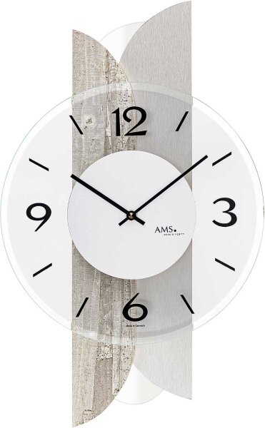 Horloge murale moderne 27 x 45 x 6 cm - AMS Modèle: 9668