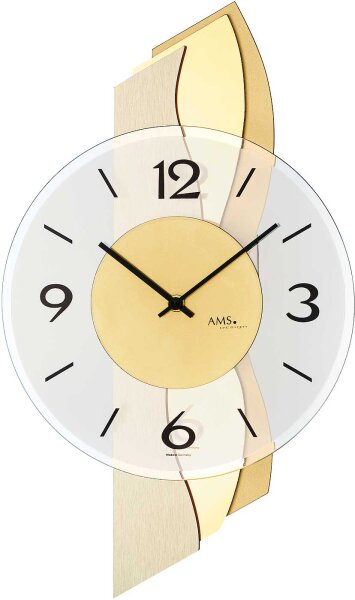 Horloge murale moderne 27 x 47 x 6 cm - AMS Modèle: 9669