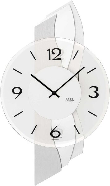 Horloge murale moderne 27 x 47 x 6 cm - AMS Modèle: 9670