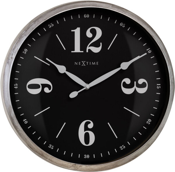 NeXtime 3290ZI « Classic » horloge murale, argent/noir