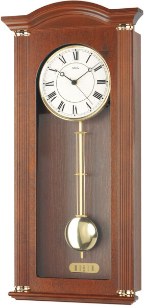Horloge à pendule, mouvement à quartz, noyer - AMS Modèle: 7014/1
