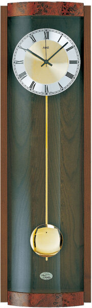 Horloge à pendule, mouvement à quartz, noyer - AMS Modèle: 7087/1