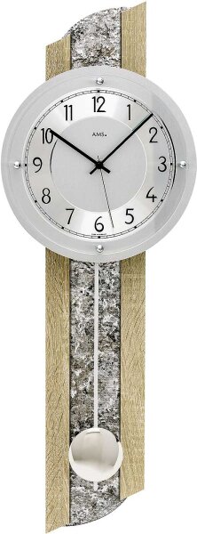 Horloge à pendule moderne avec incrustation métallique - AMS Modèle: 5325