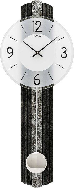Horloge à pendule moderne avec finition métallique - AMS Modèle: 7486