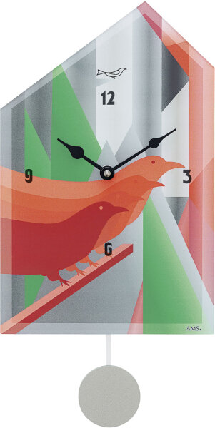 Horloge murale moderne avec 12 mélodies - AMS Modèle: 7493