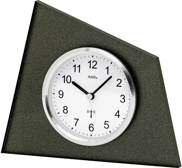 Horloge de table moderne en verre acrylique, anthracite - AMS Modèle: 5175A