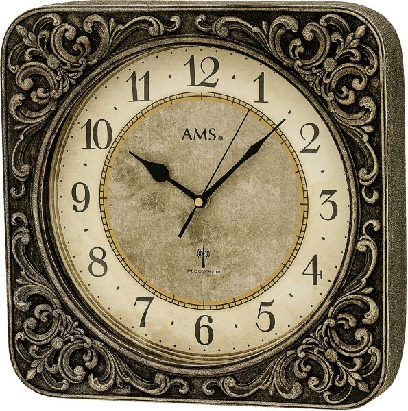 Horloge murale vintage classique en résine - AMS Modèle: 5968