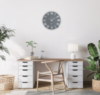 Horloge murale gris argenté en métal - JVD Modèle: NS22006.4