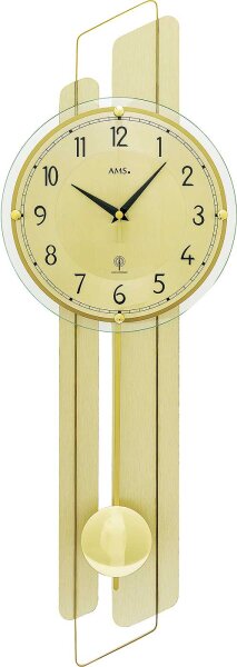 Horloge à pendule moderne avec incrustation de foin alpin - AMS Modèle: 5329