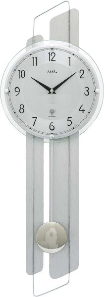Horloge à pendule moderne avec incrustation de foin alpin - AMS Modèle: 5330