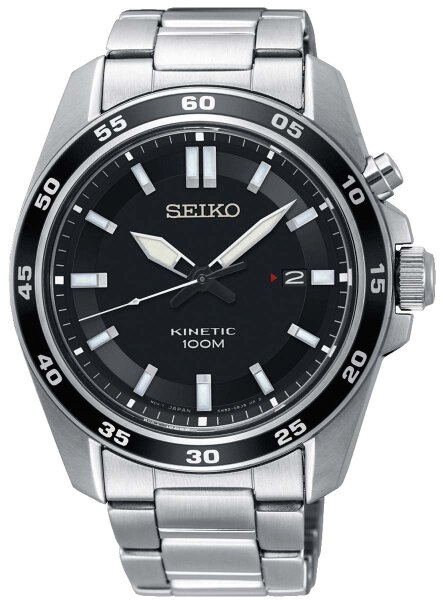 Montre homme boîtier en acier inoxydable Kinetic - Seiko modèle: SKA785P1
