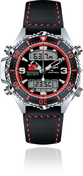 Chirs Benz CB-D200X-R-SBR Montre homme de plongée - Série: Depthmeter Digital 200 M