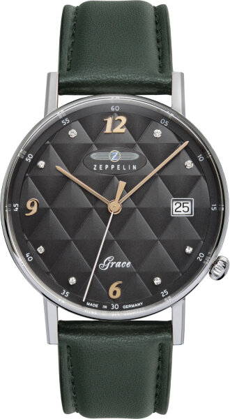 Montre femme avec bracelet en cuir végan, mouvement à quartz suisse - Zeppelin modèle: 74412_n