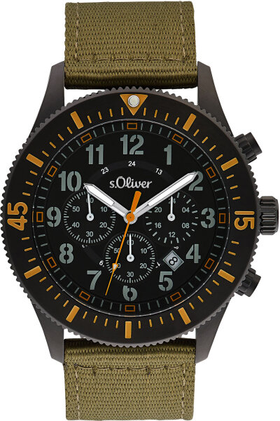 Montre homme chronographe aiguilles luminescentes - s.Oliver modèle: 2033501