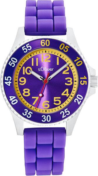 Montre enfant bracelet silicone aiguilles luminescentes - s.Oliver modèle: 2033508