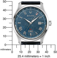 Montre homme, date, bracelet cuir - Bulova modèle: 96B385