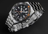 Classic Diver Black/Orange montre de plongée - Marc and Sons modèle: MSD-051-03-S