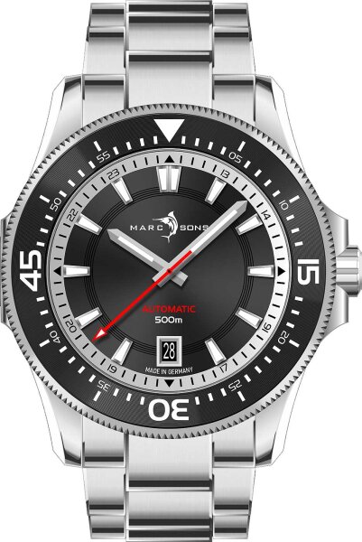 Military Diver Black White - Marc and Sons modèle: MSD-051-09