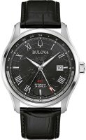 Montre homme, date, bracelet en cuir - Bulova...