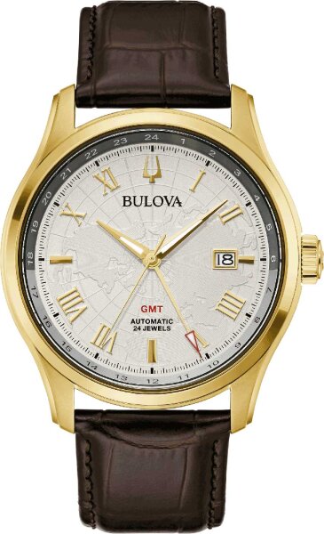Montre homme, date, bracelet en cuir - Bulova modèle: 97B210