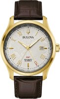 Montre homme, date, bracelet en cuir - Bulova modèle: 97B210