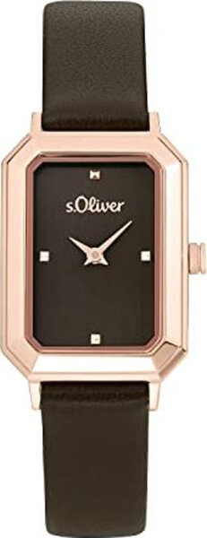 Montre femme avec boîtier rectangulaire en acier inoxydable - s.Oliver modèle: 2035436