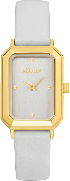 Montre femme avec boîtier rectangulaire en acier inoxydable - s.Oliver modèle: 2035438